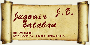 Jugomir Balaban vizit kartica